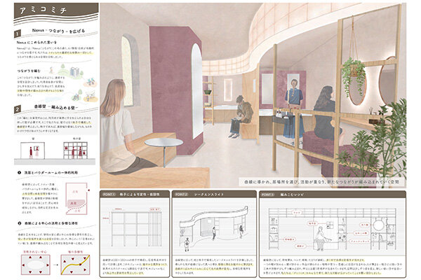 大原さんと中村さんの作品「アミコミチ」