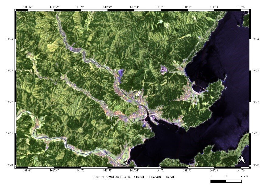 地球環境情報解析研究センターが岩手県大槌町の大規模な林野火災被災地を解析しました（第1報）